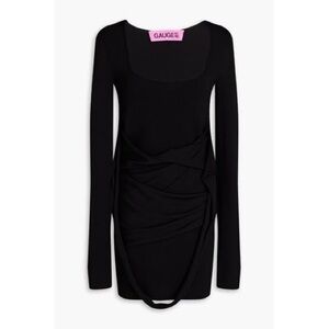 GAUGE81 - AVILLO DRAPED KNITTED MINI DRESS - BLACK - S